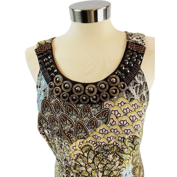 Size 10 Connected Apparel Women's Scoop Embellished Neckline Sheath Dress - Picture 2 of 16